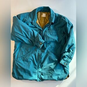 Vintage L.L. Bean Teal Goose Down Feather Coat –